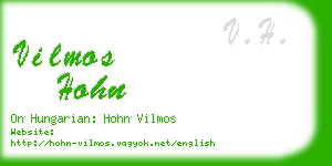 vilmos hohn business card